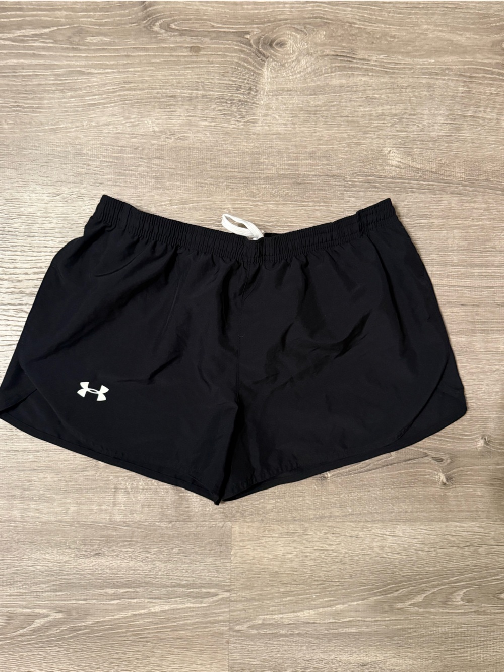 Under Armour Black Women's Athletic Running Shorts with White Logo